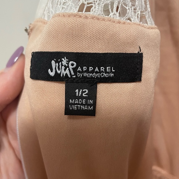 White dress with nude underlay - Picture 3 of 4